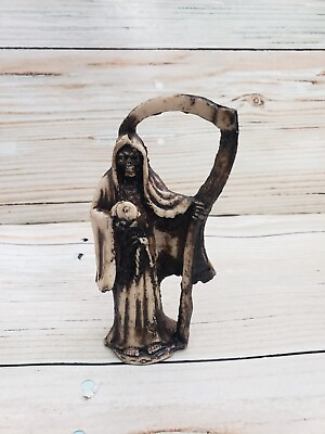#ad Santa Muerte Color Hueso 6quot; Holy Death Statue Grim Reaper Curada Solid Bone $29.99