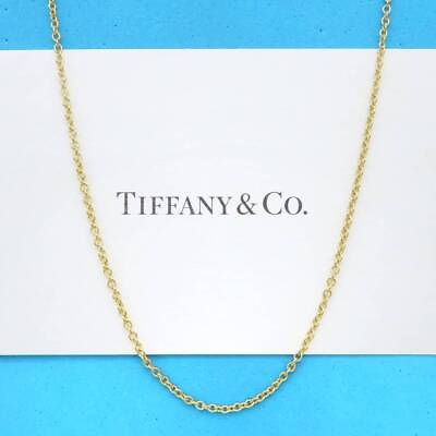 #ad Tiffany Co. Tiffany Yellow Gold Medium Chain Necklace 46cm 750 K18 HD51 $501.39