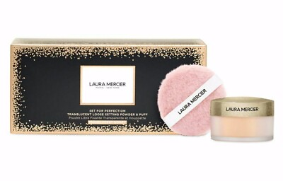 #ad LAURA MERCIER Limited Edition Translucent Loose Powder amp; Puff Set *Honey* NIB $17.95