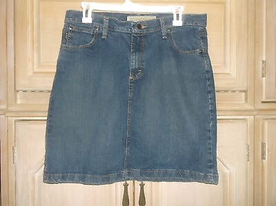 #ad Women#x27;s Size 10 Cabela#x27;s Casuals Blue Denim Jean Skirt W Back Pocket Stitching $9.95
