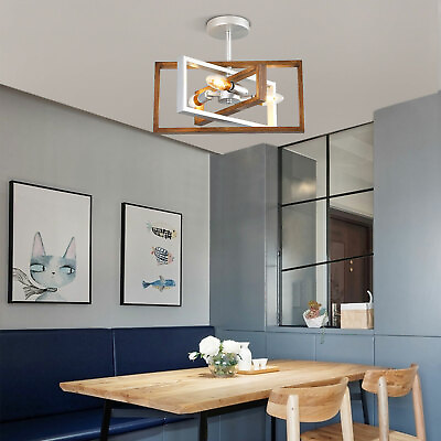 #ad Framework Chandelier Light Iron Pendant Lamp 3 Lights Rotatable Ceiling Fixtures $22.50