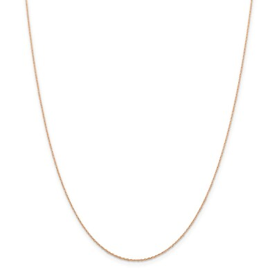 #ad 14k Rose Gold .5 mm Cable Rope Chain $38.78