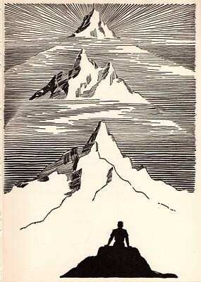 #ad Mountain Peaks Authentic Don Blanding Art Deco Vintage Print 1953 GBP 9.75