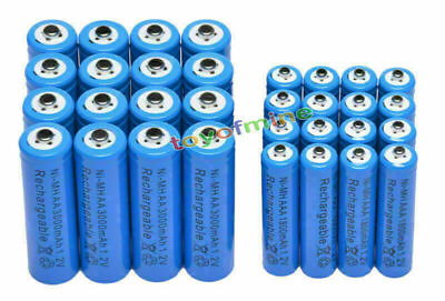 #ad 16xAA 3000mAh16x AAA 1800mAh 1.2V NI MH Rechargeable Battery 2A 3A Blue Cell $27.08