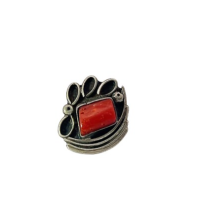 #ad Signed quot;MSquot; Sterling Vintage Natural Red Jasper Southwestern Ring $44.10