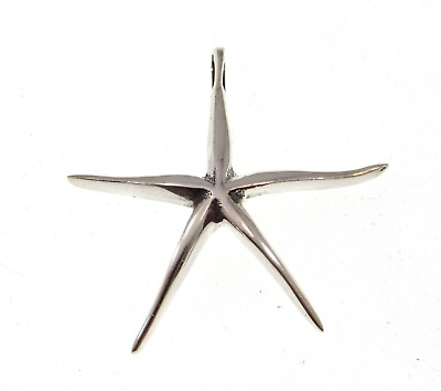 #ad Handcrafted Solid 925 Sterling Silver Starfish Sea Star Slide Pendant Charm $16.46
