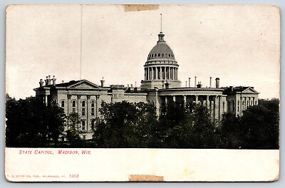 #ad Postcard State Capitol Madison Wisconsin Unposted $5.50