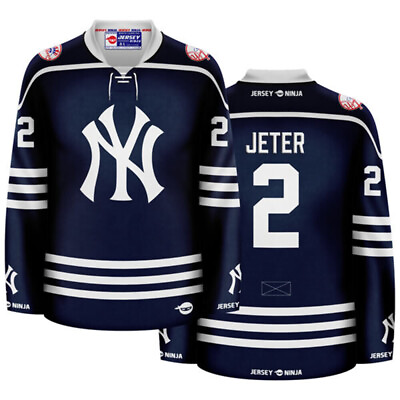 #ad #ad New York Yankees Navy Derek Jeter Crossover Hockey Jersey $134.95
