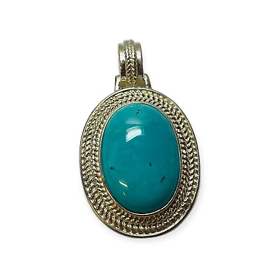 #ad Whitney Kelly Sterling 925 Silver Robin Egg Turquoise Pendant Enhancer $55.20