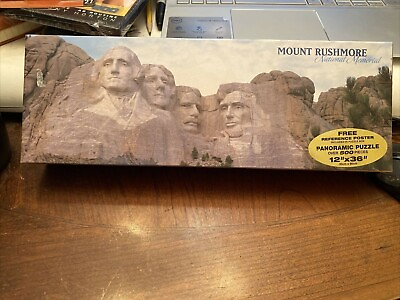#ad 500 piece puzzle Mount Rushmore 12quot; x 36quot; NIP Factory Sealed amp; Reference Poster $29.99