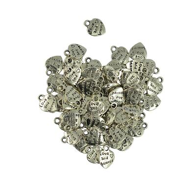 #ad 50pcs Tibetan and Heart Charms Pendants for Jewelry Making $5.44