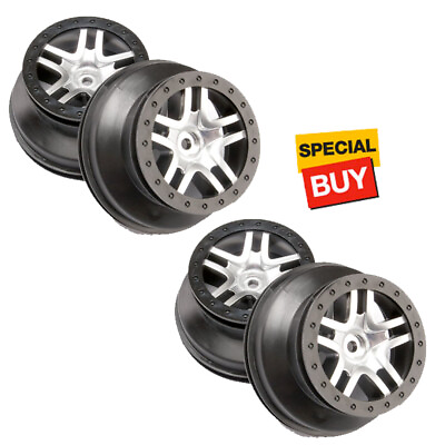 #ad Traxxas Wheels SCT Split Spoke Chrome Front Rear : Slash 4x4 $15.90
