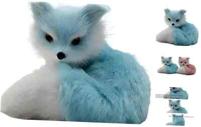 #ad Fox Toy Children#x27;s Simulation Fox Cute Realistic Plush Doll Fox Plush Toy Blue $23.91