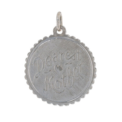 #ad Dearest Mother Heart Charm Sterling Silver Mom Gift 925 Keepsake Dangle Pendant $9.99