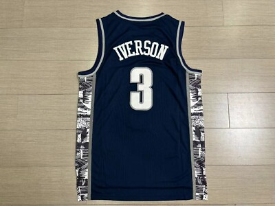 #ad #ad Mens Allen Iverson #3 Basketball Jersey Georgetown Hoyas College Jersey Stitched $17.99
