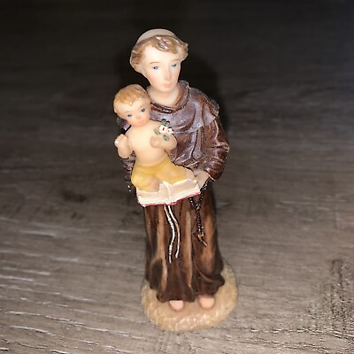 #ad Saint Anthony Of Padova Figurine Statue 4.25” Vintage Florentine Collection $12.99