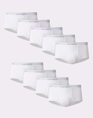 #ad Hanes Men Brief 9 Pack Comfort Flex Waistband White FreshIQ ComfortSoft sz S 2XL $17.38