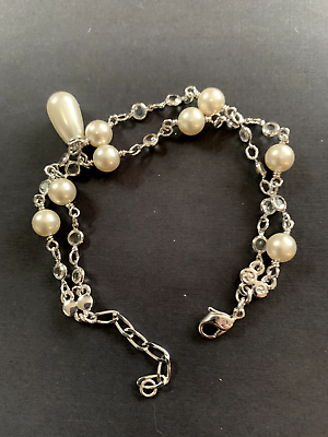 #ad Swarovski Crystal And Pearl Bracelet Gorgeous $60.00