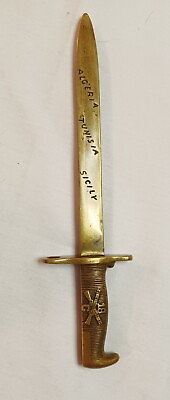 #ad US WWII Letter Opener. M1 Garand Bayonet 1st Division 18th Infantry $375.10
