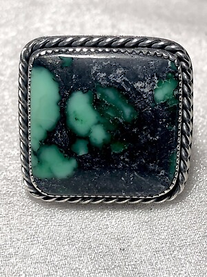 #ad Southwestern Natural Variscite Ring Turquoise’s sister Sterling Size 12.5 $109.95