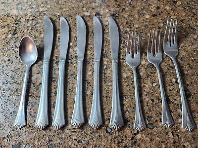 #ad Rogers by Stanley Roberts Stainless Triumph Oval Place 9 Pieces $15.00