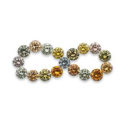 #ad 1.58 Carat Natural Diamonds Set of 18 Fancy Yellow Orange Brown Green Pink Gray $1335.10