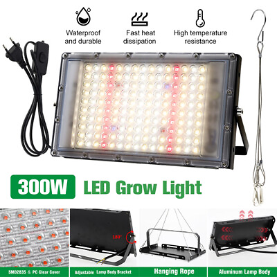 #ad 300W LED Grow Light Full Spectrum Plant Lamp for Hydroponic Indoor Plants Veg $32.29