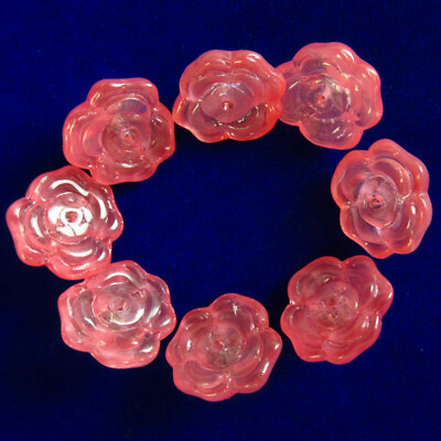 #ad 8Pcs 13x5mm Red Cherry Quartz Flower Pendant Bead HA J99626 $9.12