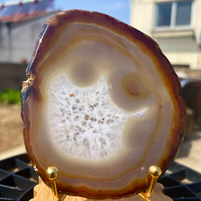 #ad 83G Natural Beautiful Agate Geode Druzy Slice ExtraLarge Gemstone $29.00