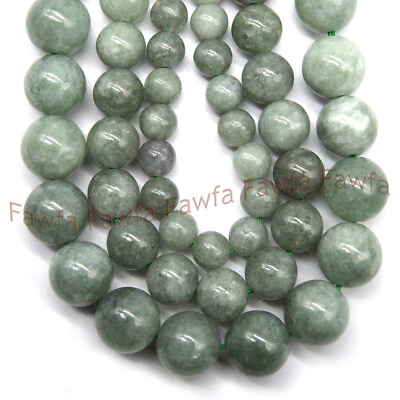 #ad Natural A Green Emerald Jade 6 8 10mm Round Gemstone Loose Beads 15#x27;#x27; Strand $7.98