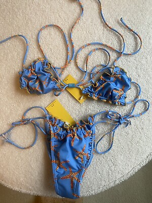 #ad Bananhot STARFISH Blue Bikini Bathing Suit Top M Bottom S Brand New with Tags C $99.00