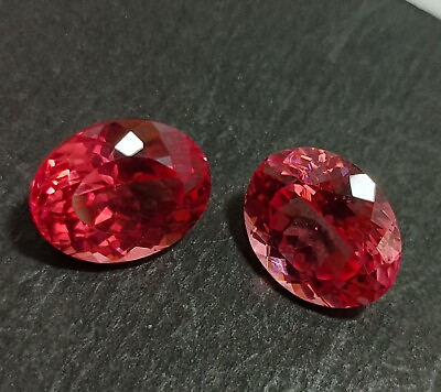 #ad Certified Natural Padparadscha Sapphire 20 Ct OVAL Cut Loose Gemstone 2Pcs Lot $37.43