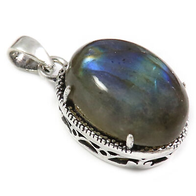 #ad Pendant Labradorite Natural Gemstone 925 Sterling Silver Jewelry SPG06P $22.99