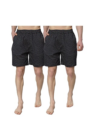 #ad Boxer Pack of 2 Pure Organic 100% Linen Waistband Men#x27;s Printed Blue Underwear $50.40
