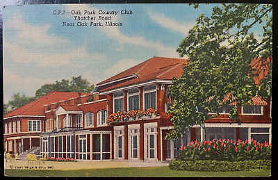 #ad Vintage Postcard 1953 Oak Park Country Club Thatcher Rd. Oak Park Illinois $10.00