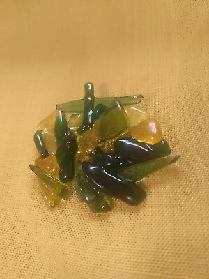 #ad Vintage Clear Acrylic Lucite Abstract 2quot; Brooch Greens Yellows Large Pin RARE $15.19