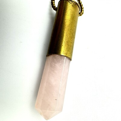 #ad Rose Quartz Necklace Pink Gemstone Point Pendant Healing Crystals and Stones $12.34