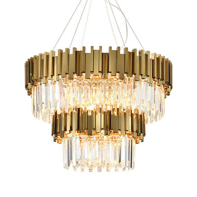 Modern Crystal Chandelier Luxury Hanging Lamp Contemporary Pendant Light $408.51