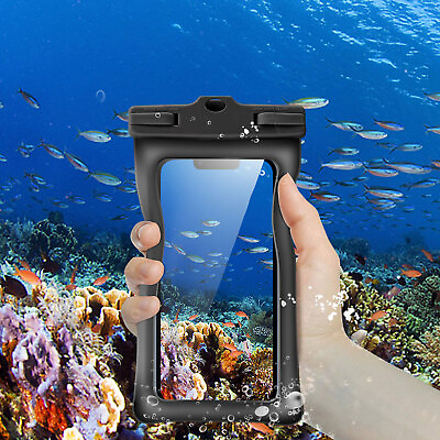 #ad 2 Pcs Waterproof Floating Cell Phone Pouch Dry Bag Case Cover Beach Swim Boating $9.98