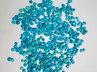 #ad 3MM Top Natural Arizona Turquoise Round Cabochon Loose Gemstones Jewelry Making $39.85