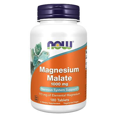 #ad NOW FOODS Magnesium Malate 1000 mg 180 Tablets $17.48