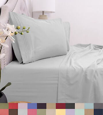 #ad Sweet Home Collection 1800 Count 4 Piece Bed Sheet Set Deep Pocket Microfiber $21.59