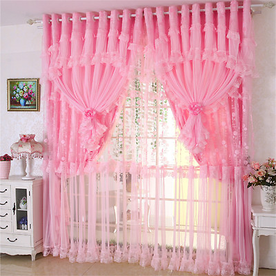 #ad curtains tulle Korean Romantic Princess lace sheer curtain tulle panel E260 $56.44
