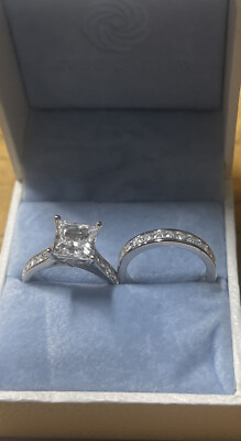#ad Newshe Wedding Engagement Ring Sets Princess 925 Sterling Silver Cz 1.8Ct Size 4 $34.99