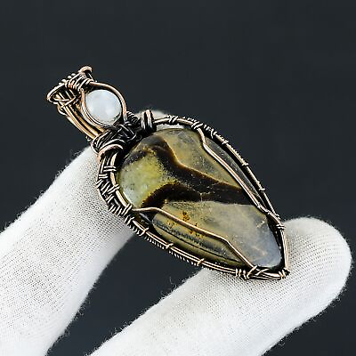 #ad Septarian Stone Gemstone Handmade Jewelry Copper Wire Wrapped Gift Pendant Q684 $17.99