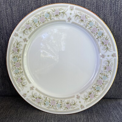 #ad Empress Japan Arcadia Dinner Plate 10 5 8 White Pink Blue Flowers Gold $15.00