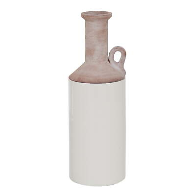 #ad 15quot; White Ceramic Vase with Pink Accents $25.28