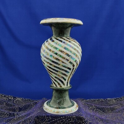 #ad 12#x27;#x27; Marble beautiful vase flower fancy pot mosaic Inlay Work Pietra Dura stone $2284.42