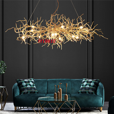 #ad Modern Adjustable Tree Branches Chandelier Golden Light Luxury Pendant 60 160CM $343.14