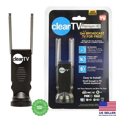 #ad Clear TV Premium HDTV Antenna Digital Indoor Antenna Free 4K HD TV Channels NEW $9.75